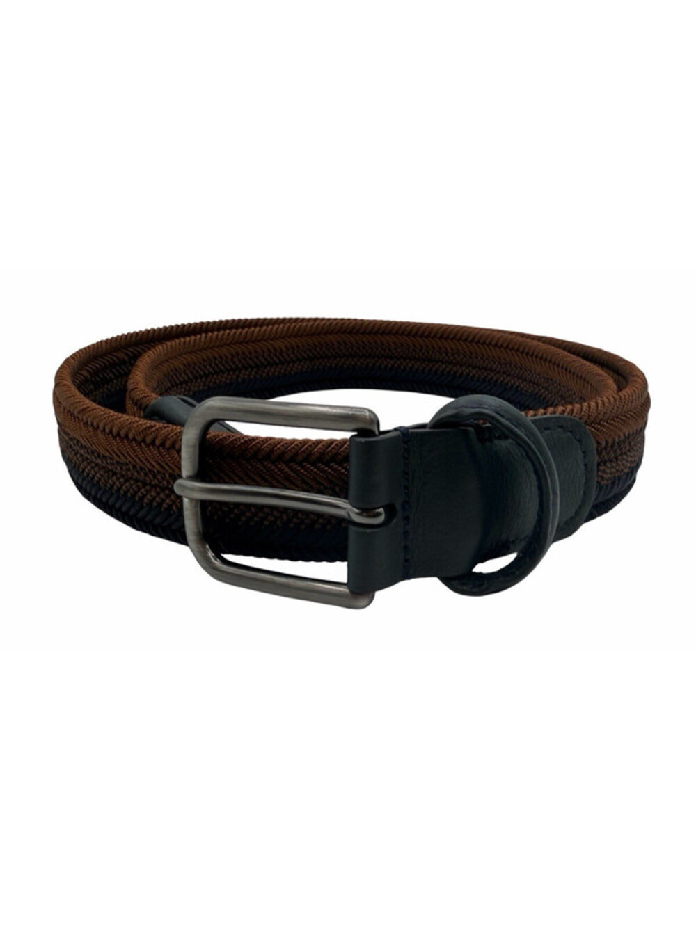Anderson's Woven Elasticized Stretch Belt Brass Silver Brown Navy Size 32
